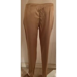 La Perla Tan / Gold Silk Trousers Sz4 Brand new with Tags